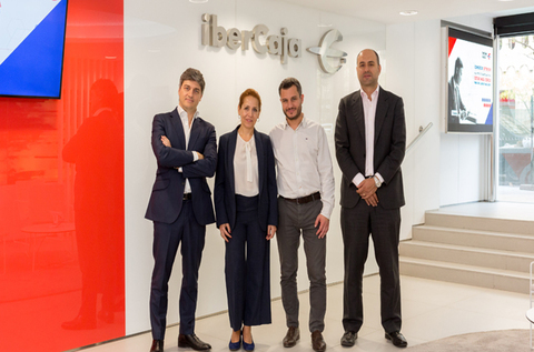 Tiago Monteiro, director de Servicios de Microsoft Ibérica, Ana Alonso, directora de Grandes Cuentas y Partners de Microsoft Ibérica, Nacho Torre, director de Área de Marketing y Estrategia Digital de Ibercaja, y Leandro Hermida, director de Tecnología