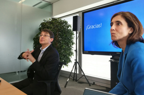 Jordi Ribas y Pilar López, de Microsoft.