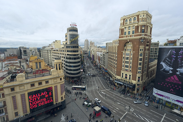 Vista de la Gran Vía madrileña.