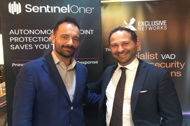 Ovanes Mikhaylov, de SentinelOne y Alberto Pérez, de Exclusive Networks