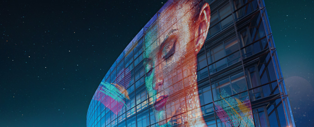 Videowall gigante de digital signage de LG.