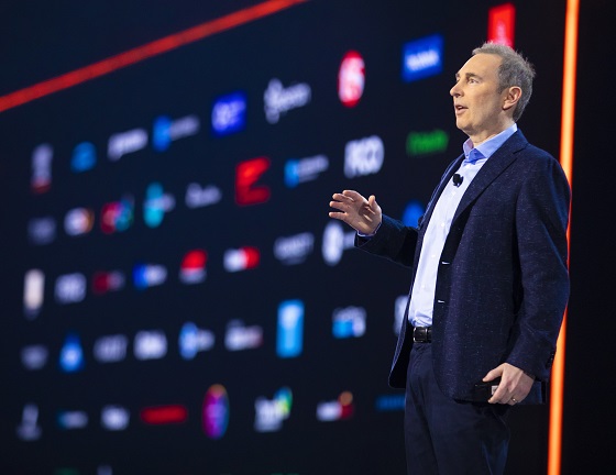 Andy Jassy, CEO de AWS durante la segunda jornada de AWS Re:invent 2019 en Las Vegas.