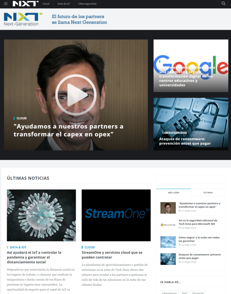 Home microsite Next Generation