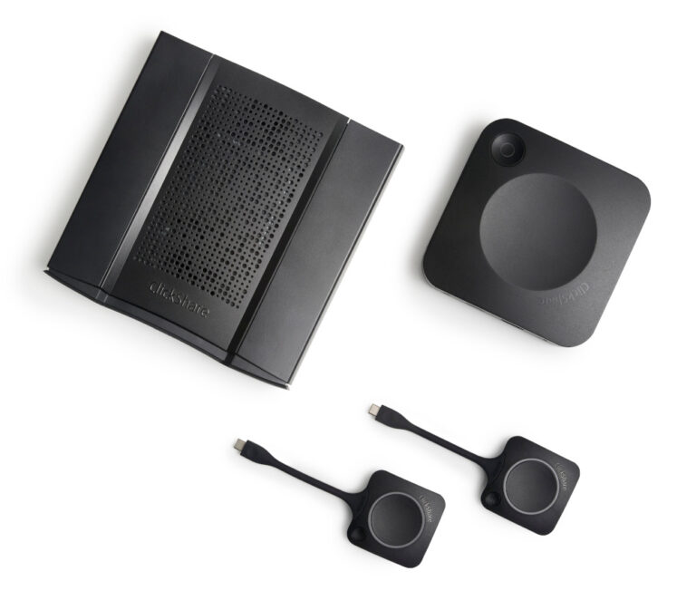 Familia de dispositivos ClickShare para videoconferencia.