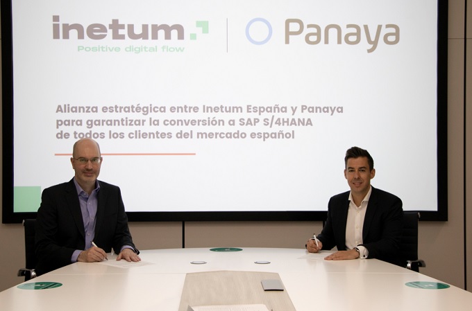 Ignacio Artiaga, director de la SAP Business Line para España y LATAM en Inetum, y Pablo Iglesias, director de Panaya par España.