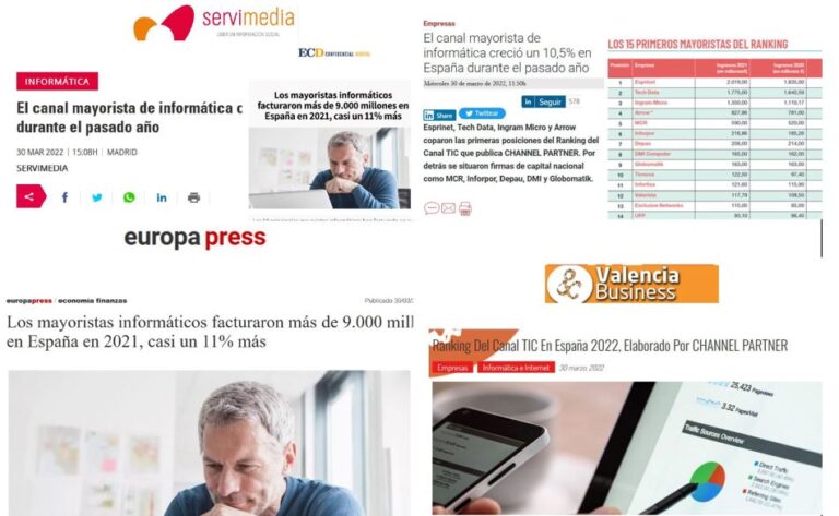 El Ranking del Canal de CHANNEL PARTNER llama la atención de los medios en España