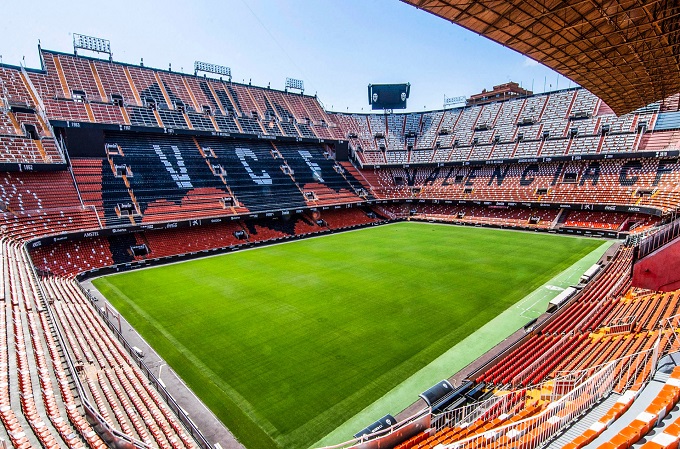Mestalla, estadio del Valencia Club de Fútbol, Valencia.