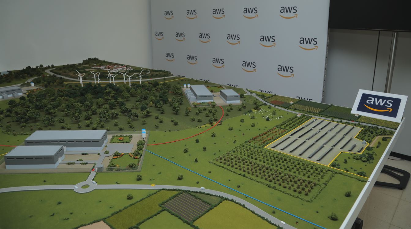 Maqueta de la región cloud de AWS en España.