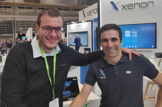 Manel Fabre, de Acer, y Roberto Baptista, de Xenon, en SIMO 2019. Manel Fabre, de Acer, y Roberto Baptista, de Xenon, en SIMO 2019.