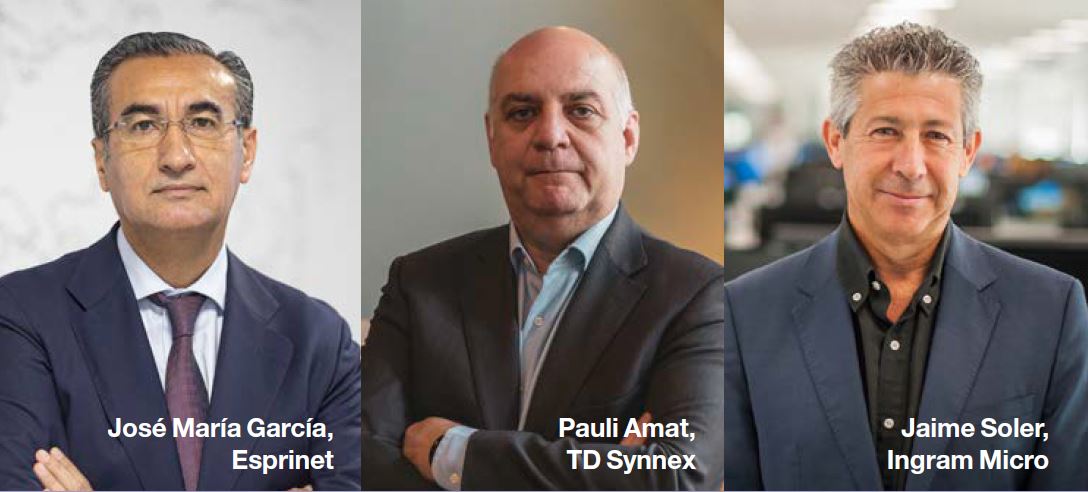 José María García (Esprinet), Pauli Amat (TD Synnex) y Jaime Soler (Ingram Micro). José María García (Esprinet), Pauli Amat (TD Synnex) y Jaime Soler (Ingram Micro).