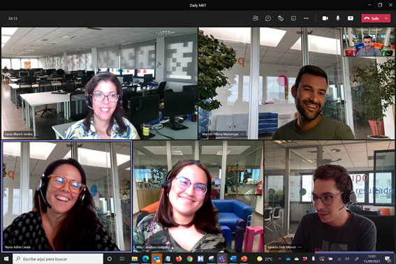 Trabajadores de Encamina que se conectan desde casa. Trabajadores de Encamina que se conectan desde casa.